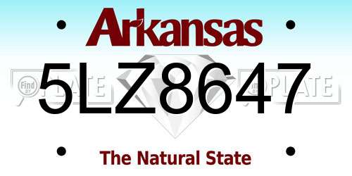 5LZ8647 Arkansas License Plate