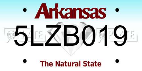 5LZB019 Arkansas License Plate