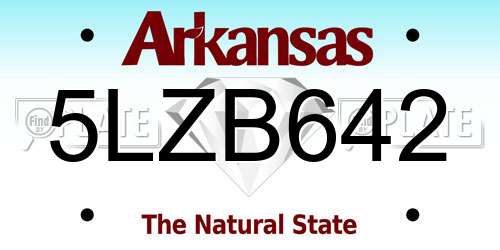 5LZB642 Arkansas License Plate