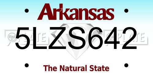 5LZS642 Arkansas License Plate