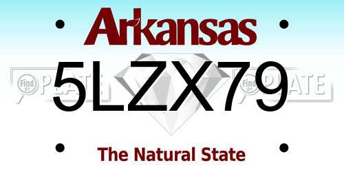 5LZX79 Arkansas License Plate