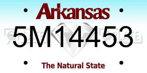 5M14453 Arkansas License Plate