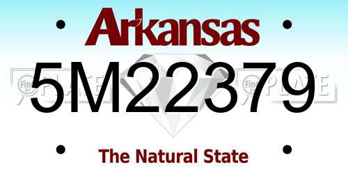 5M22379 Arkansas License Plate