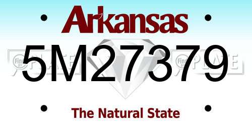 5M27379 Arkansas License Plate