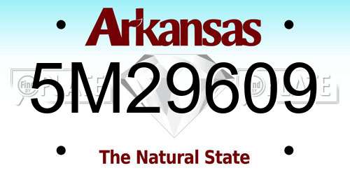 5M29609 Arkansas License Plate