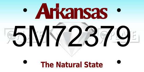 5M72379 Arkansas License Plate