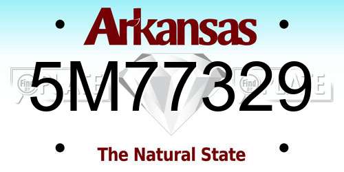 5M77329 Arkansas License Plate