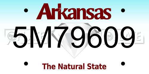 5M79609 Arkansas License Plate