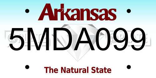 5MDA099 Arkansas License Plate