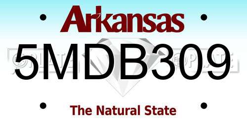 5MDB309 Arkansas License Plate