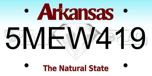 5MEW419 Arkansas License Plate