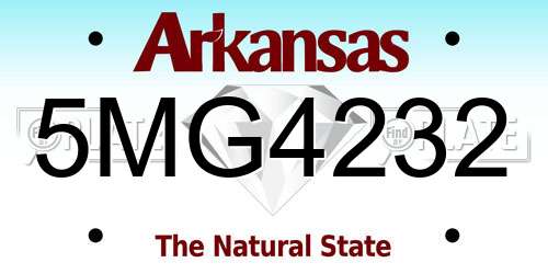 5MG4232 Arkansas License Plate