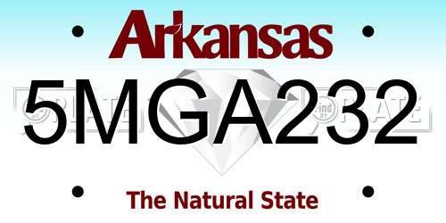 5MGA232 Arkansas License Plate