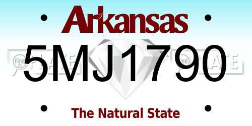 5MJ1790 Arkansas License Plate
