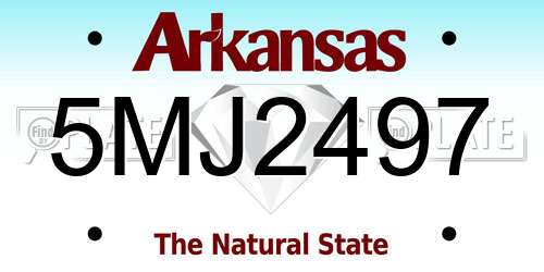 5MJ2497 Arkansas License Plate