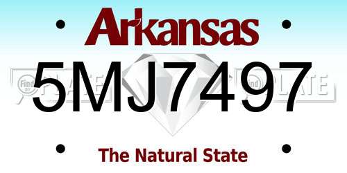 5MJ7497 Arkansas License Plate