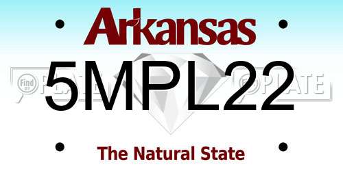 5MPL22 Arkansas License Plate