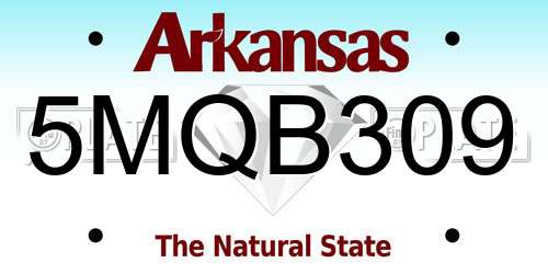 5MQB309 Arkansas License Plate