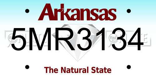 5MR3134 Arkansas License Plate