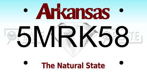 5MRK58 Arkansas License Plate