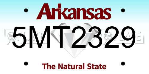 5MT2329 Arkansas License Plate