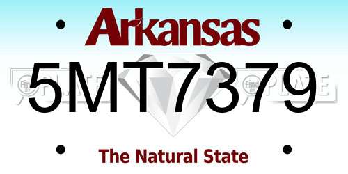 5MT7379 Arkansas License Plate