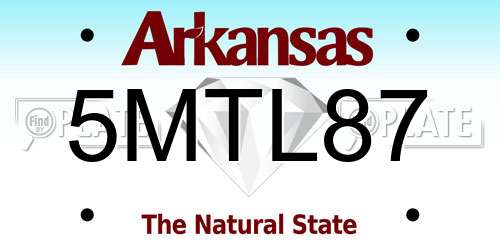 5MTL87 Arkansas License Plate