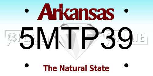 5MTP39 Arkansas License Plate
