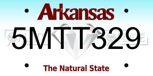 5MTT329 Arkansas License Plate