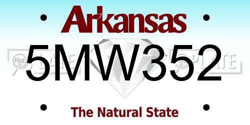 5MW352 Arkansas License Plate