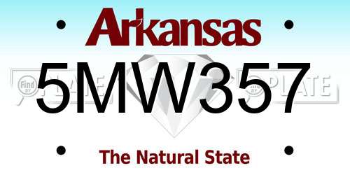 5MW357 Arkansas License Plate