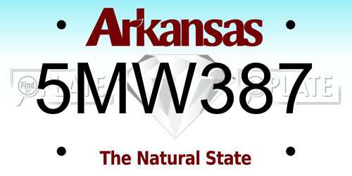 5MW387 Arkansas License Plate
