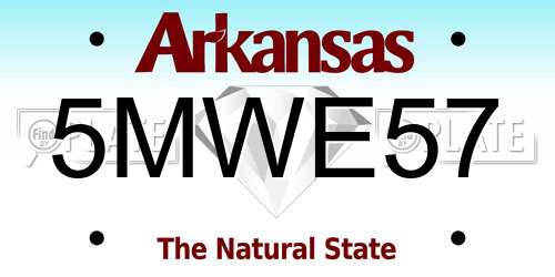 5MWE57 Arkansas License Plate