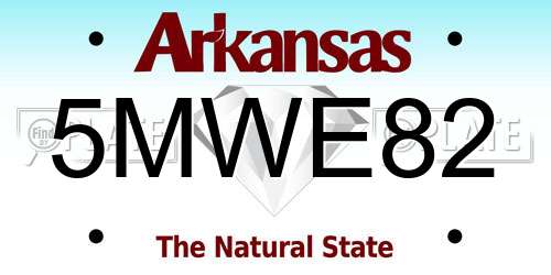5MWE82 Arkansas License Plate