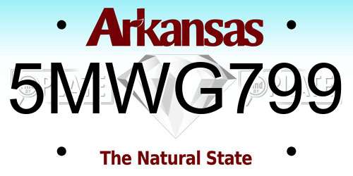 5MWG799 Arkansas License Plate