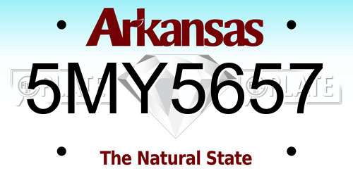 5MY5657 Arkansas License Plate