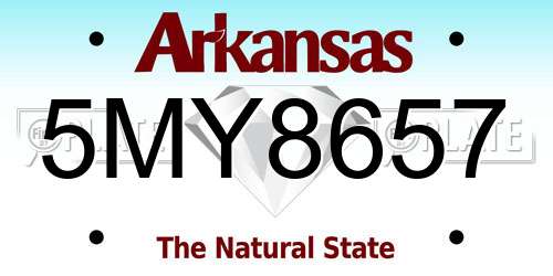 5MY8657 Arkansas License Plate