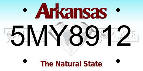 5MY8912 Arkansas License Plate