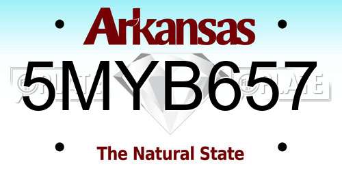 5MYB657 Arkansas License Plate