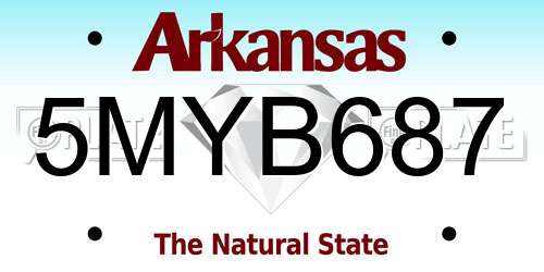 5MYB687 Arkansas License Plate