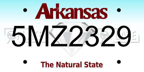 5MZ2329 Arkansas License Plate