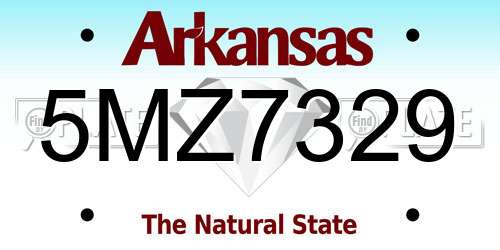 5MZ7329 Arkansas License Plate