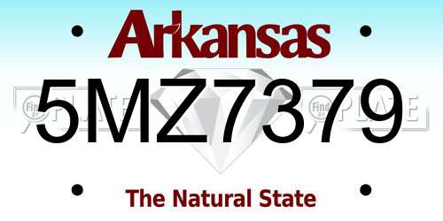 5MZ7379 Arkansas License Plate