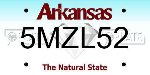 5MZL52 Arkansas License Plate