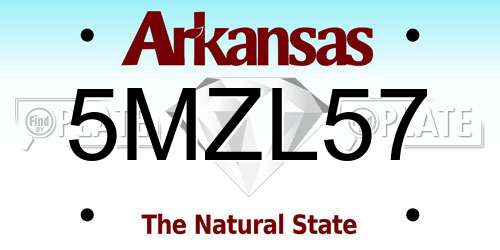 5MZL57 Arkansas License Plate