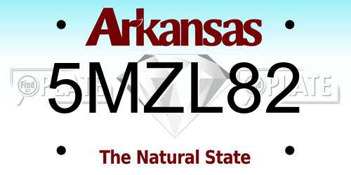 5MZL82 Arkansas License Plate