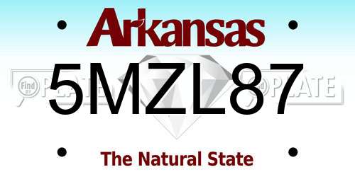 5MZL87 Arkansas License Plate