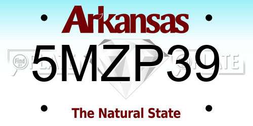 5MZP39 Arkansas License Plate