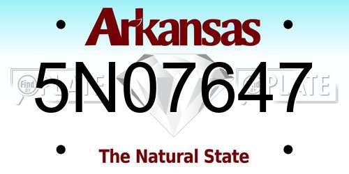 5N07647 Arkansas License Plate