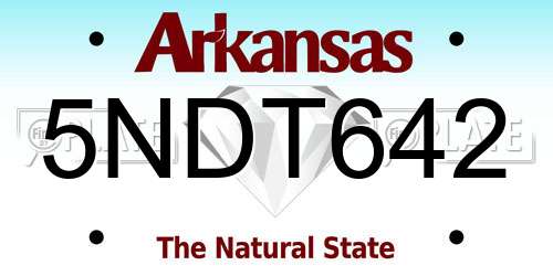 5NDT642 Arkansas License Plate